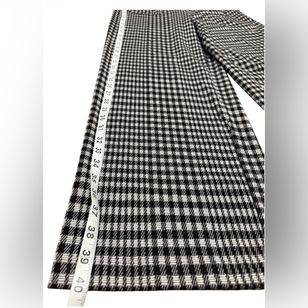 Wide-Leg Houndstooth Pants Black & White Pull On Pant Trousers preppy career, S - Picture 9 of 15
